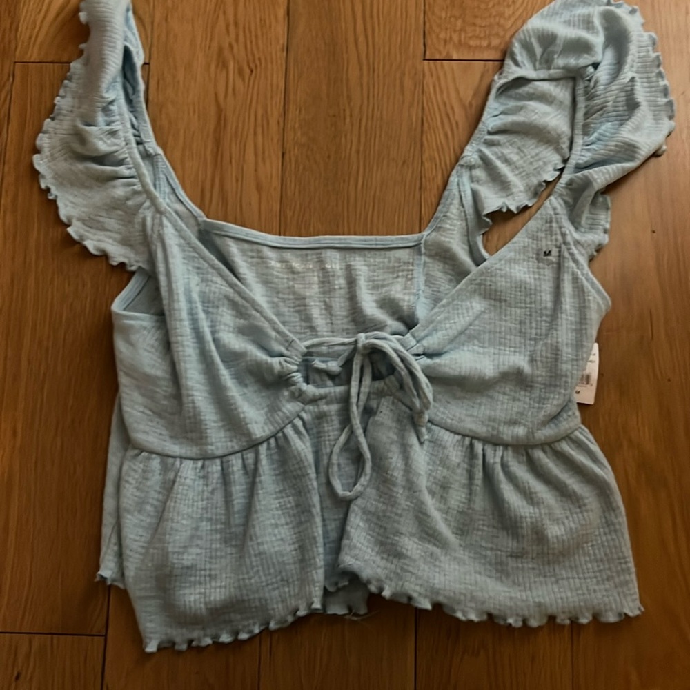 NWT cute light blue flutter sleeve tank